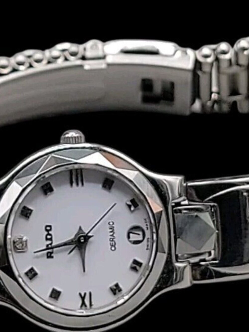 Rado DiaStar Swiss Women’s Watch 111.0358.3 Ceramic Diamond Markers Date - Picture 12 of 16